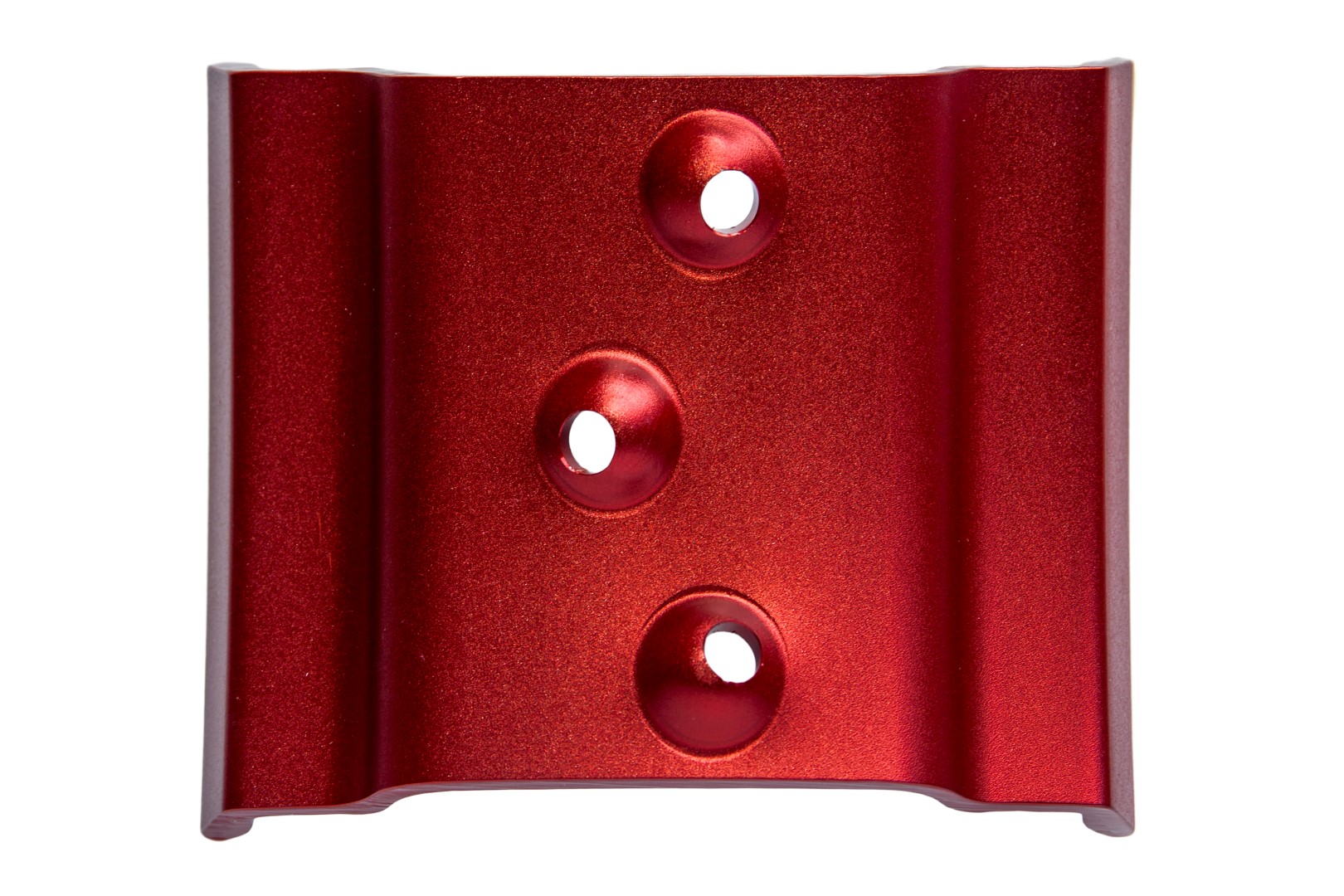 Red anodised wheel finish sample