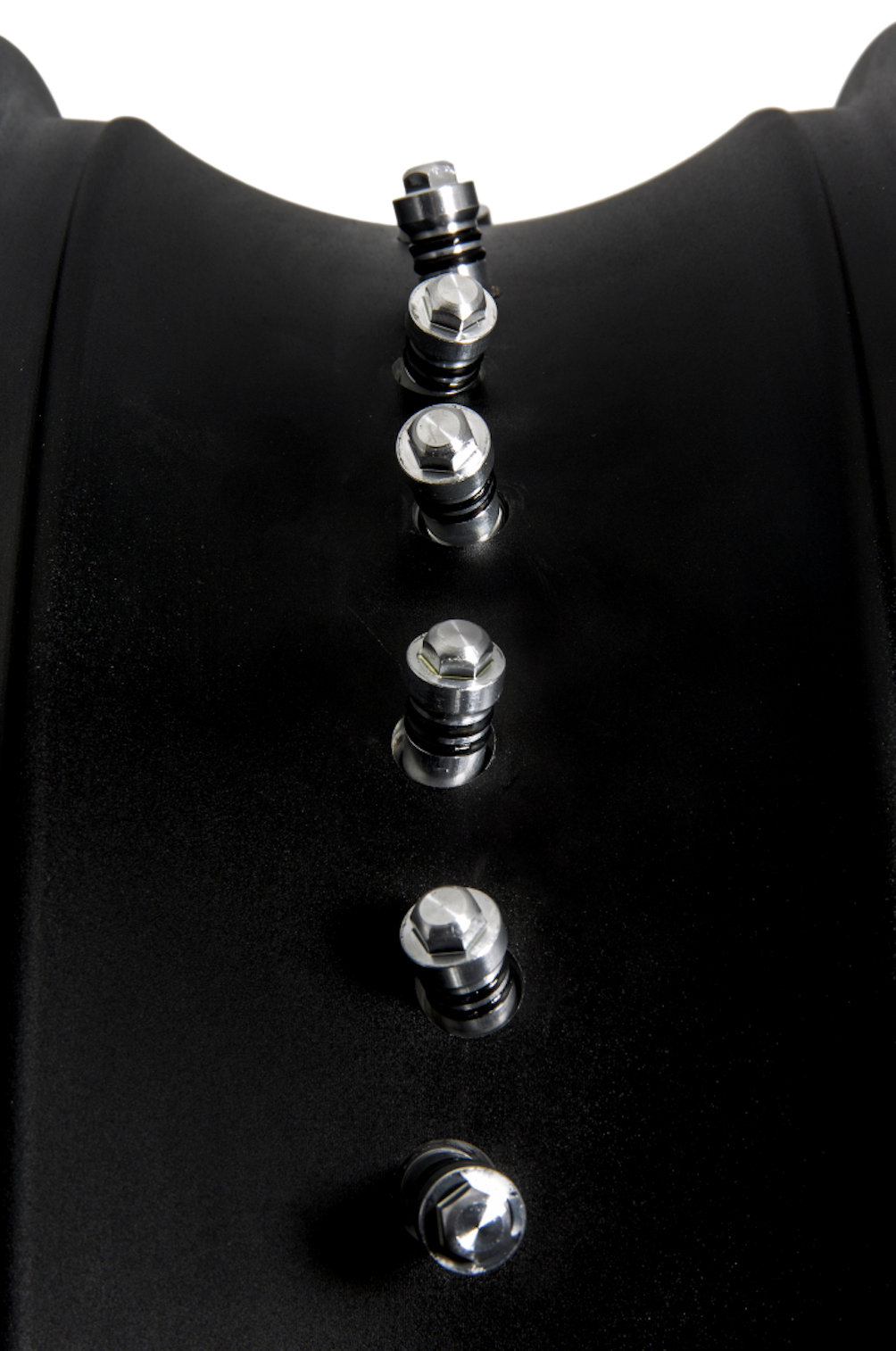 Dual O-ring spoke nipples installed in a Pisces motorcycle rim